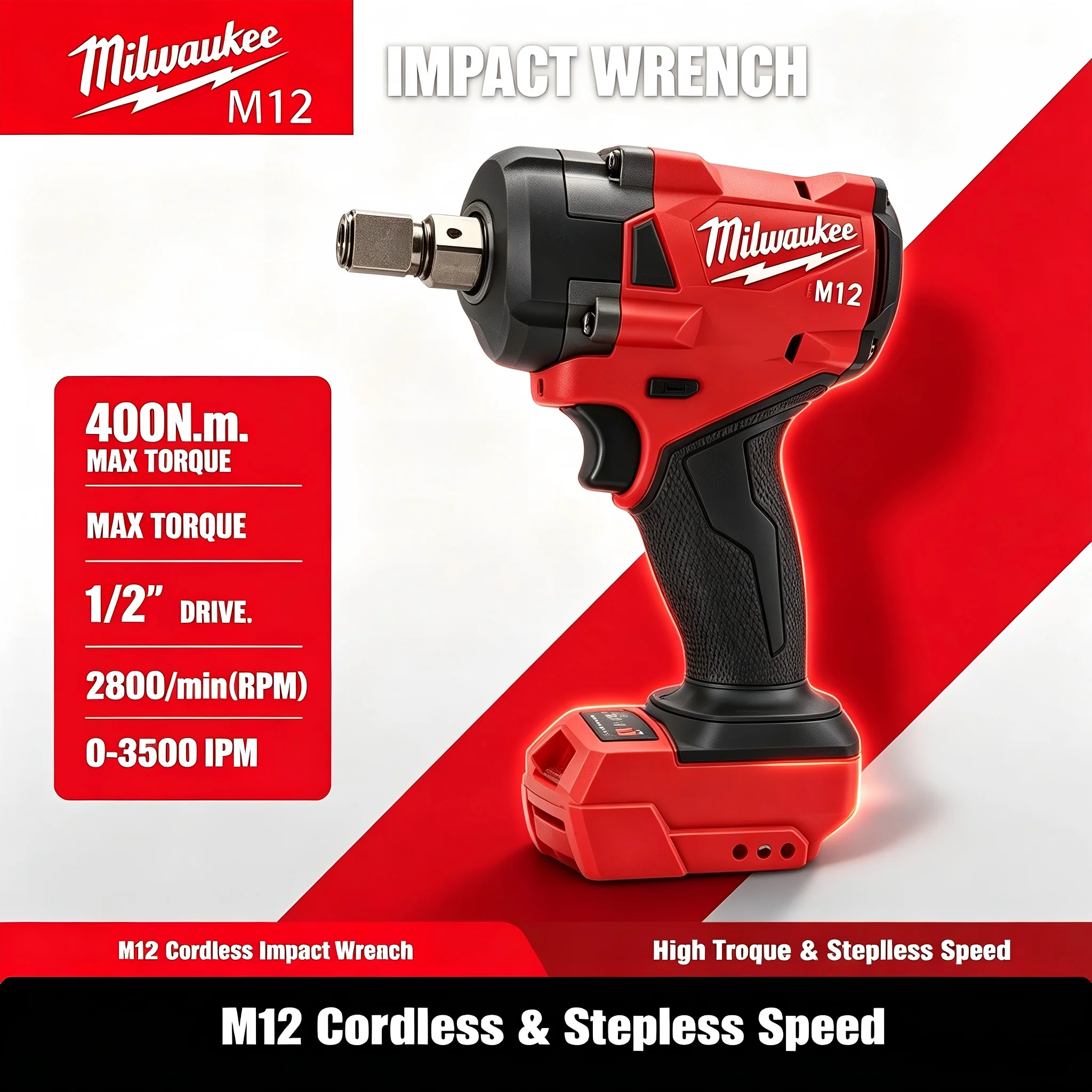 Milwaukee Drill M12 Fuel - Chiave a Impatto Elettrica Brushless Milwaukee