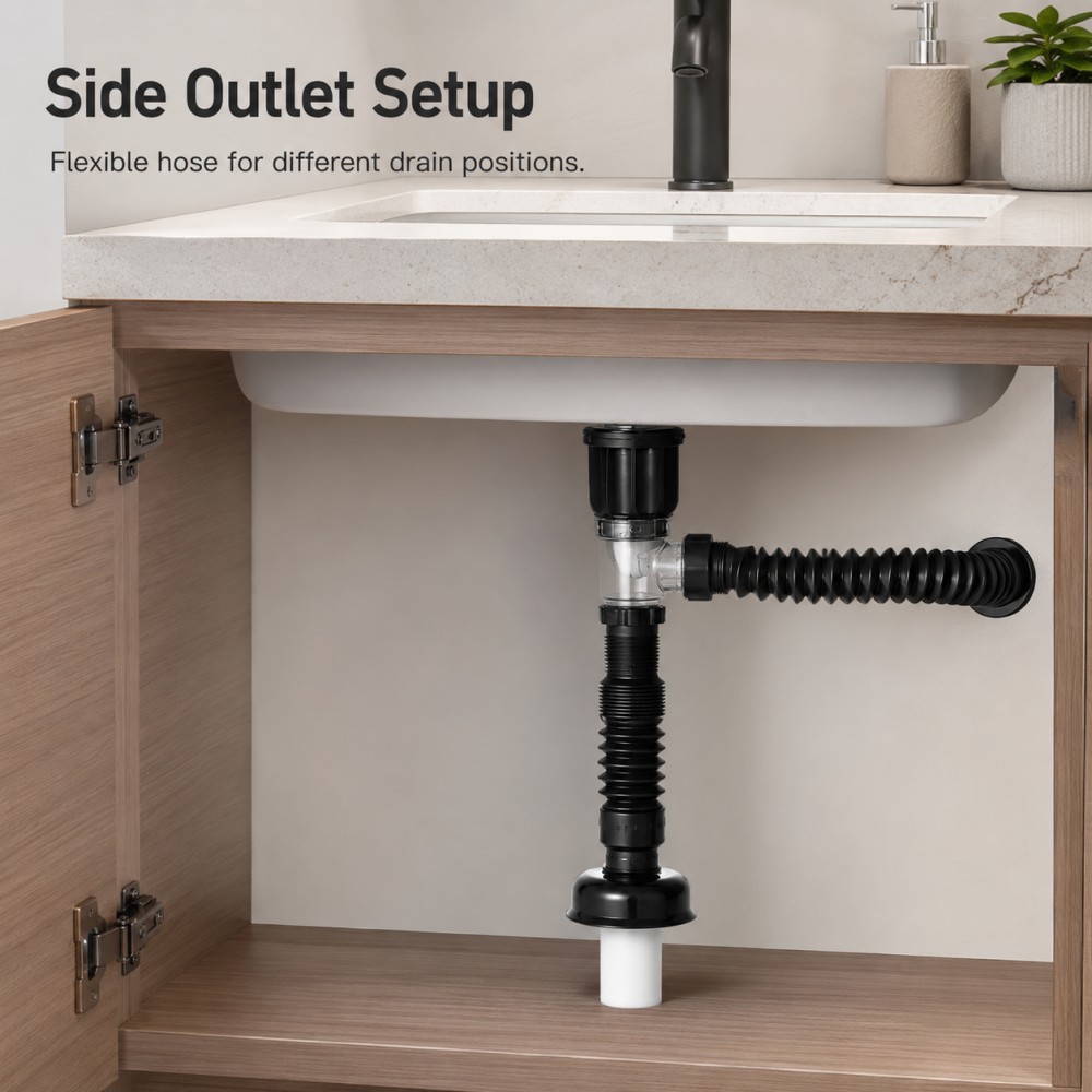 Drain Pipe Clip - Set di scarico per lavabo da